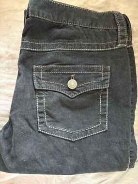 LONDONJEAN Women's Black Corduroy Boot Cut Jeans with Flap Pocket
